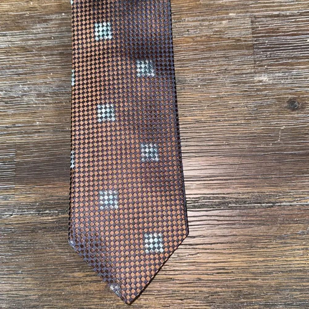Ermenegildo Zegna Bronze/Blue Pattern Silk Tie